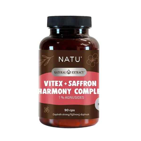 NATU Natural Extract, Drmek extrakt (1% agnusidů) se šafránem 90 kapslí