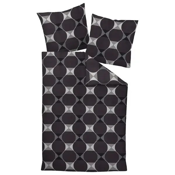 Janine POVLEČENÍ, makosatén, antracitová, šedá, 135/200 cm