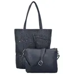 Módní dámský koženkový set kabelek Safira, tmavě modrý