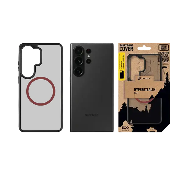 Zadní kryt Tactical MagForce Hyperstealth 2.0 pro Samsung Galaxy S26 Ultra, černá - červená