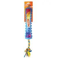 NERF DOG Hračka pro psy pískací táhlo s barevným úchopem a textilním lanem 29 cm