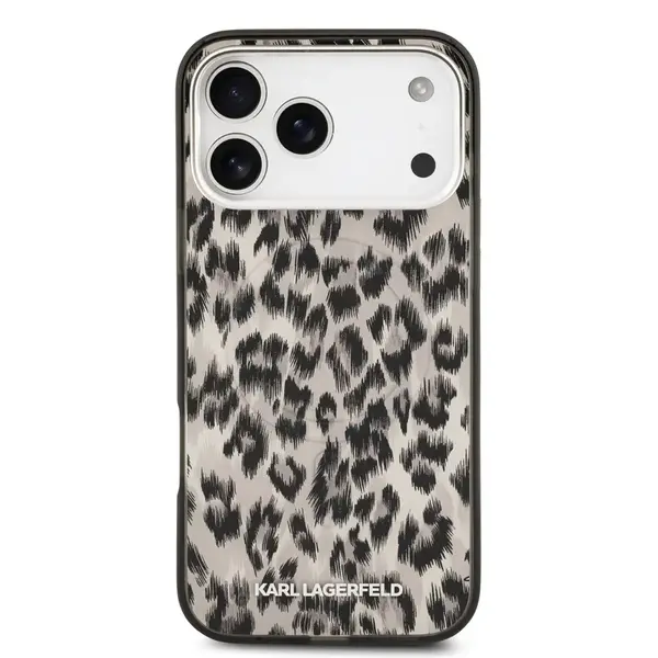Zadní kryt Karl Lagerfeld IML Leopard MagSafe pro Apple iPhone 17 Pro Max, hnědá