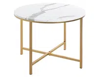 Kulatý konferenční stolek Albufeira 60 cm, zlatý/mramorový