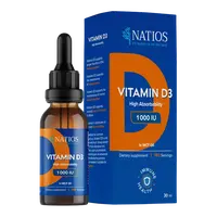 NATIOS Vegan Vitamín D3, 1000 IU, Kvapky v MCT oleji 30 ml