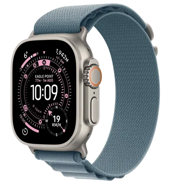 APPLE Watch Ultra 3 GPS + Cellular 49mm prírodný titán - svetlo modrý alpský ťah - S