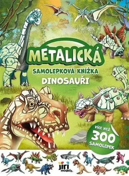 Metalická samolepková knížka Dinosauři