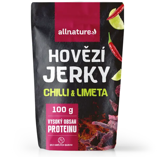 ALLNATURE BEEF Chilli & Lime Jerky sušené maso 100 g
