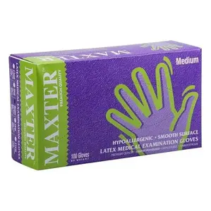 MAXTER Rukavice latexové pudrované velikost M 100 kusů
