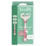 GILLETTE Venus Deluxe Smooth  sensitive Holící strojek + Náhradní hlavice 3 kusy