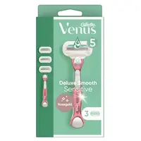 GILLETTE Venus Deluxe Smooth  sensitive Holící strojek + Náhradní hlavice 3 kusy