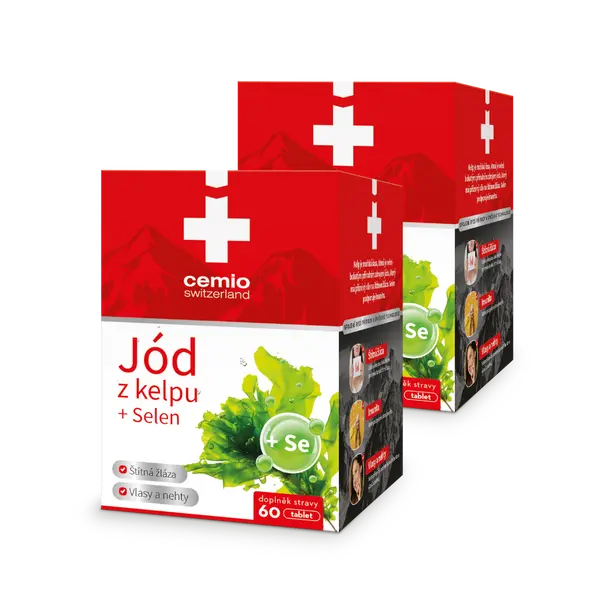 Cemio Jód z Kelpu + Selen, 2 × 60 tablet