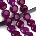Dyed Natural White Jade Coin Beads Strands