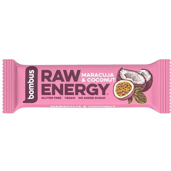 BOMBUS Raw energetická tyčinka maracuja a kokos 50 g