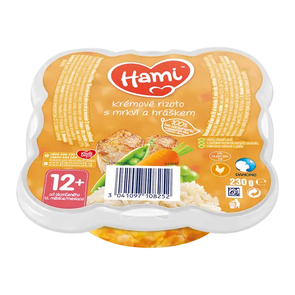 HAMI Malý Gurmán krémové rizoto s mrkví a hráškem 230 g