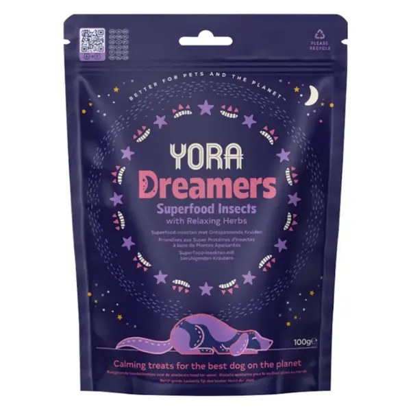 YORA Dog Dreamers s bylinkami pamlsky z hmyzu 100 g