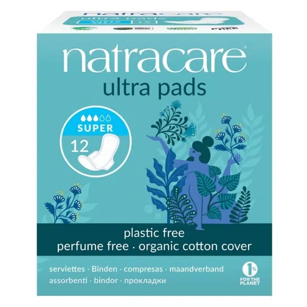 NATRACARE Menstruační vložky Ultra SUPER s křidélky 12 ks