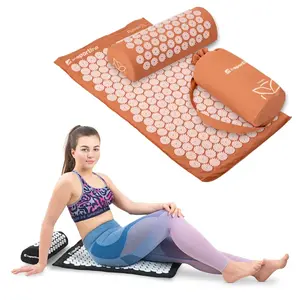 Akupresurní podložka a polštář inSPORTline Alavea II mocha mousse-růžová