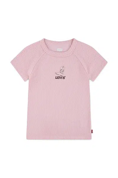 Dětské tričko Levi's COLOR BLOCK RAGLAN TOP růžová barva, 3EN517