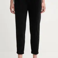 Manšestrové kalhoty United Colors of Benetton dámské, černá barva, high waist, 4HA2556K4