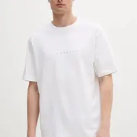 Bavlněné tričko Lindbergh pánské, bílá barva, s aplikací, 30-400120B