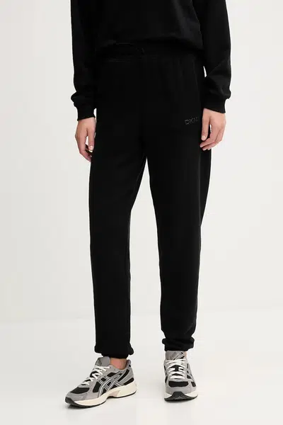 Bavlněné tepláky Dkny dámské, černá barva, DP5P3707