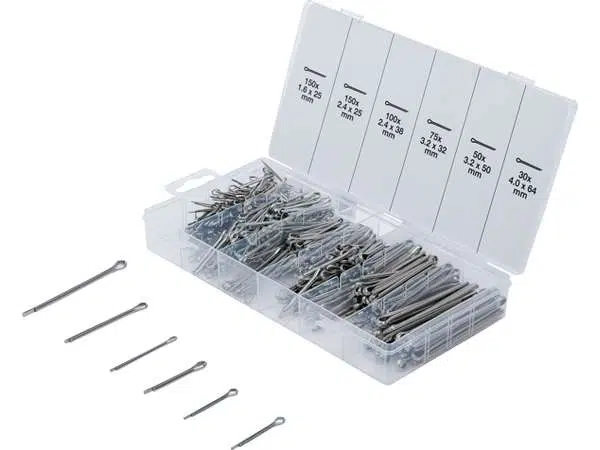 BGS Technic BGS 8048-1 Závlačky pr. 1,6 ÷ 4,0 mm z nerezové oceli (Sada 555 dílů)