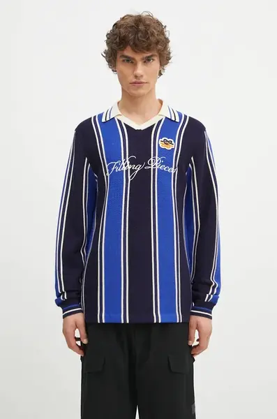 Svetr Filling Pieces Knit Football Jersey pánský, tmavomodrá barva, lehký, 91099041925