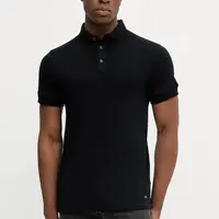 Vlněné polo tričko Joop! pánské, černá barva, 30043596