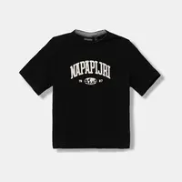 Dětské bavlněné tričko Napapijri S-INOT černá barva, s potiskem, NP0A891F9411