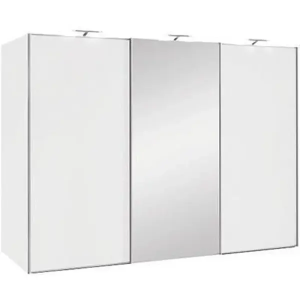 Moderano ŠATNÍ SKŘÍŇ SE ZRCADLEM, bílá, 249/222/68 cm