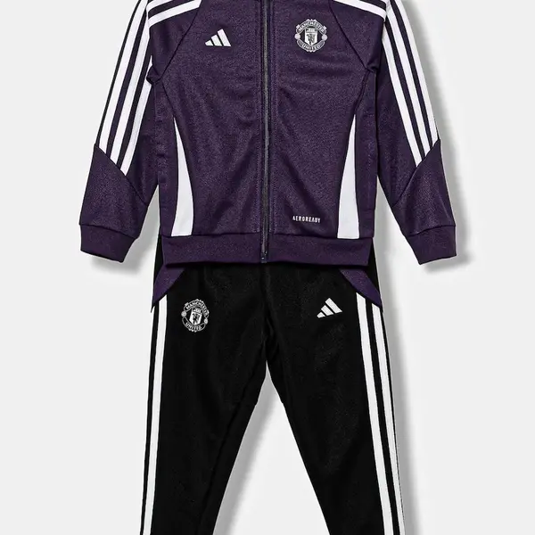 Dětská tepláková souprava adidas Performance Manchester United fialová barva, JN9683