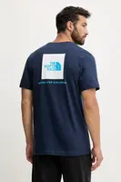 Bavlněné tričko The North Face Redbox pánské, modrá barva, NF0A87NPI851
