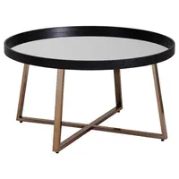 MID.YOU KONFERENČNÍ STOLEK, černá, barvy zlata, sklo, 78/78/42,5 cm
