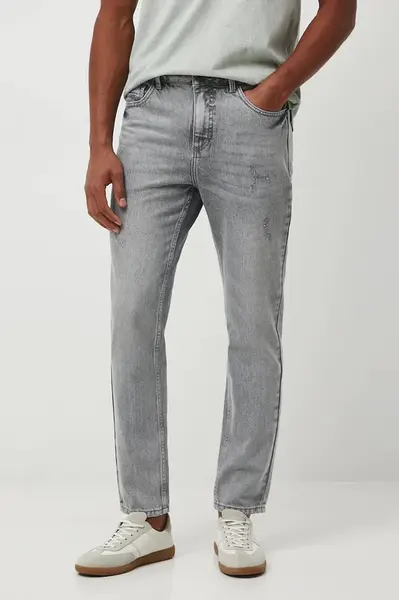 Bavlněné džíny Medicine šedá barva