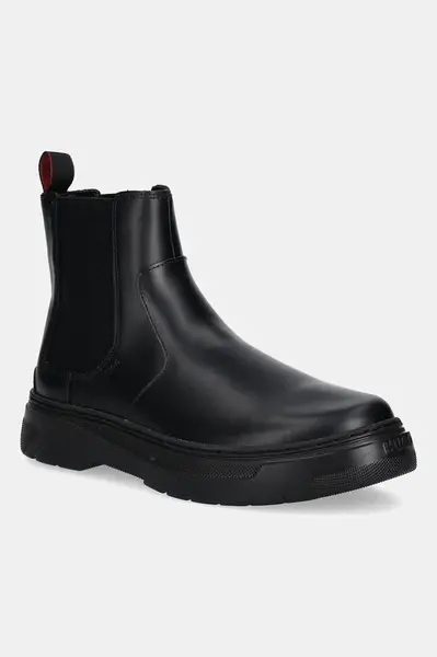 Kožené kotníkové boty HUGO Urian