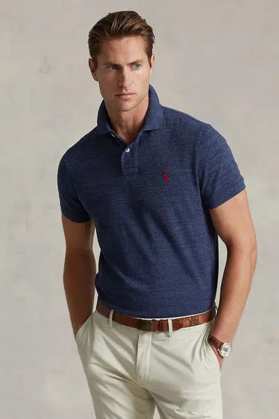 Bavlněné polo tričko Polo Ralph Lauren modrá barva, 710666998