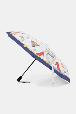 Deštník Moschino šedá barva, 8970