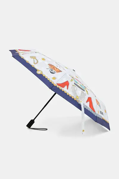 Deštník Moschino šedá barva, 8970