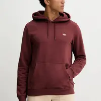 Mikina Dickies pánská, vínová barva, s kapucí, hladká, DK0A4XCD
