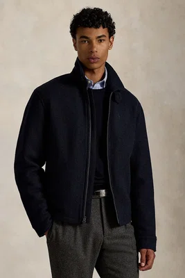 Vlněná bunda Polo Ralph Lauren tmavomodrá barva, přechodná, 710969654