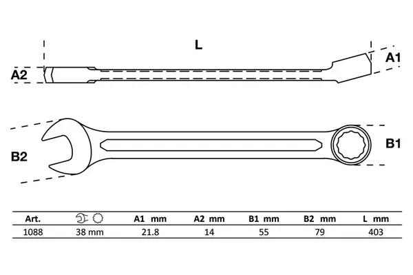 BGS technic Klíče očkoploché CrV (různé velikosti 6-50mm) - BGS Velikost: 9 mm