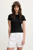 Bavlněné tričko Hollister Co. dámské, černá barva, KI339-5061