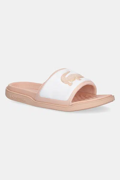 Pantofle Lacoste SERVE SLIDE DUAL dámské, oranžová barva, 49CFA0038