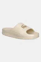 Pantofle Lacoste SERVE SLIDE 2.0 dámské, béžová barva, na platformě, 49CFA0025