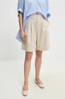 Kraťasy Answear.LAB dámské, béžová barva, hladké, high waist