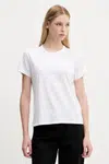 Bavlněné tričko Abercrombie & Fitch bílá barva, KI139-5231