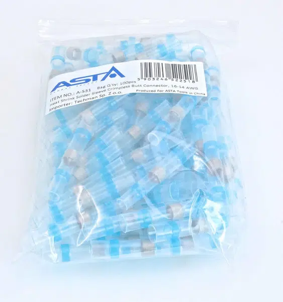 Smršťovací hadičky s cínem, 4.5 x 40 mm, 16-14 AWG, balení 100 ks - ASTA Velikost: 2.7x40 mm