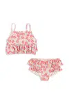 Dvoudílné dětské plavky Konges Sløjd MANUCA FRILL BIKINI GRS růžová barva, KS103261