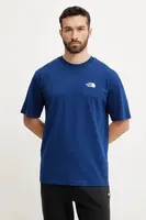 Bavlněné tričko The North Face Essential tmavomodrá barva, NF0A87NRD1R1