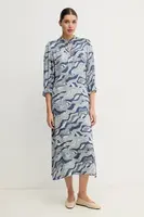 Šaty Bruuns Bazaar modrá barva, maxi